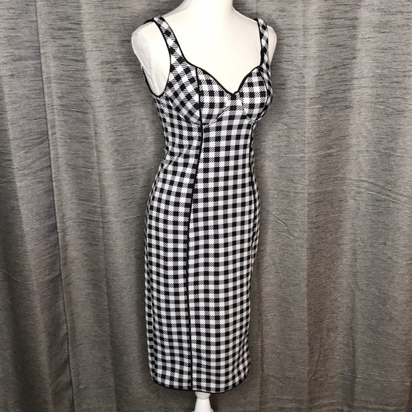 BOLD ELEMENTS B&W CHECKERED DRESS X-SMALL - Picture 1 of 8